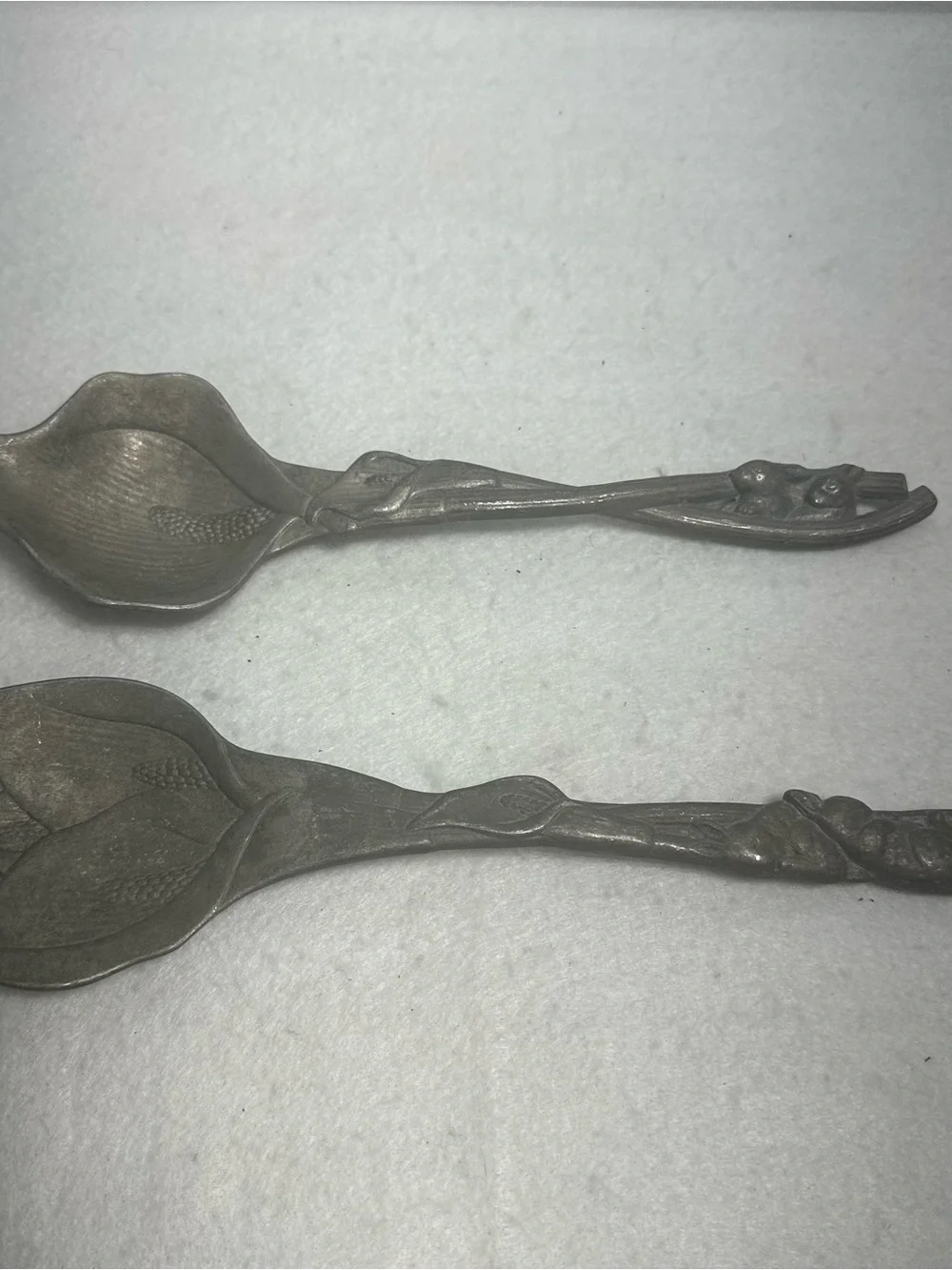 Vintage-Style Metal Serving Spoons in Dark Pewter Finish Arthur Court Collectibl